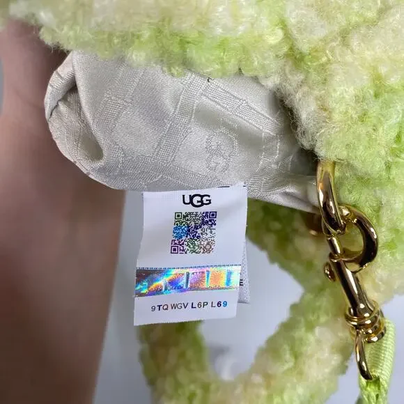 UGG Maribel Mini Sherpa Bag Crossbody Green Checkered - Picture 7 of 9